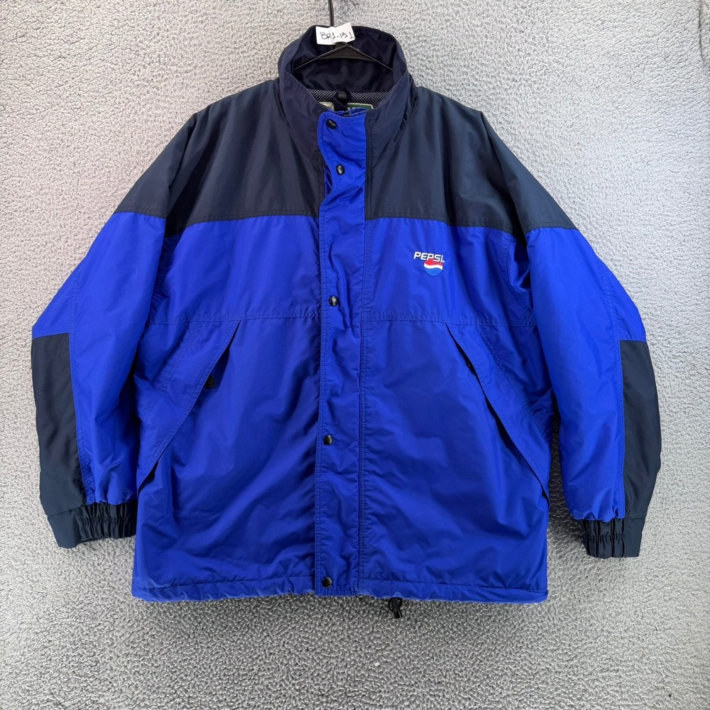 Vintage Pepsi Delivery Driver Uniform Jacket Blue WearGuard Heavy Coat Men's XL